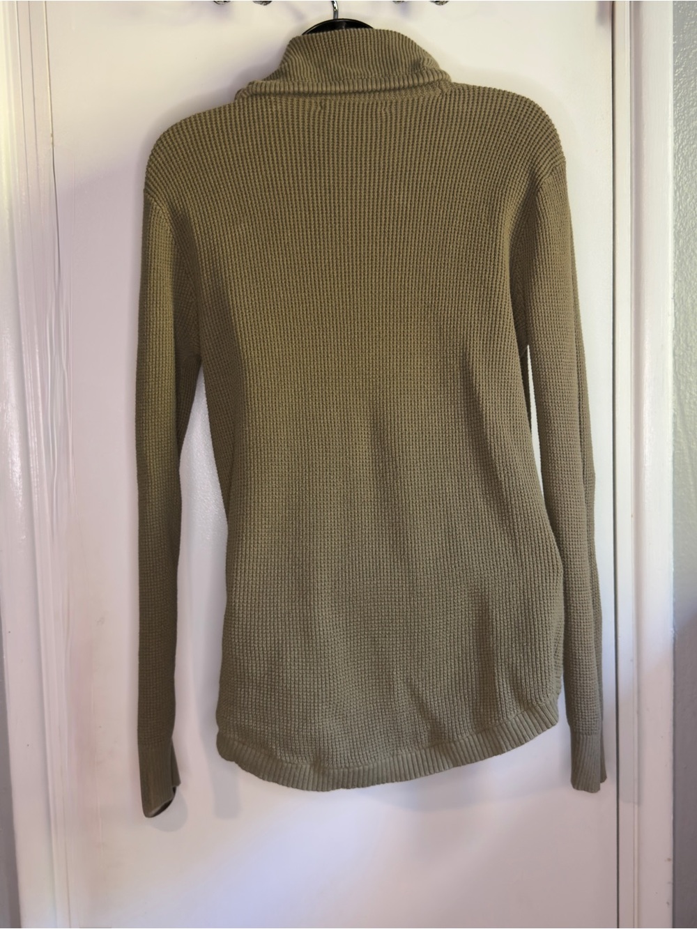 Lauren Ralph Lauren cowl neck sweater forest green waffle knit texture - Picture 11 of 13